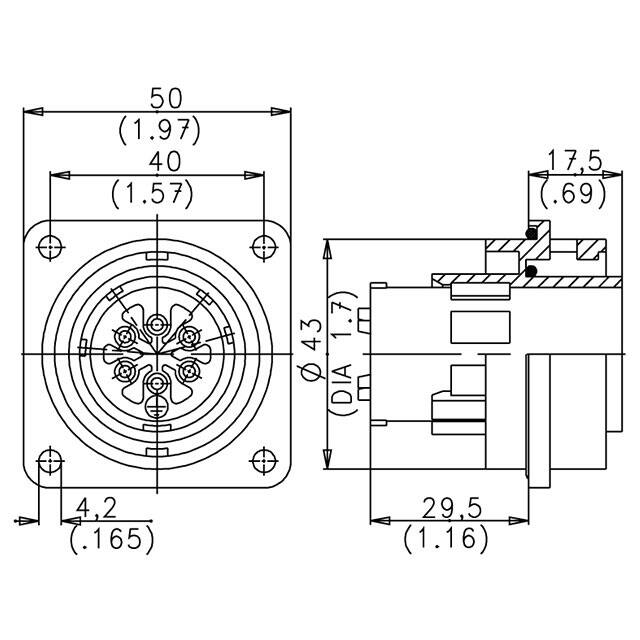 C01620G0051002 Amphenol Tuchel Industrial  Conjuntos de conectores circulares